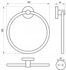 Ravak Kona dvieļu turētāja riņķis, Brushed graphite 2