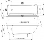 Ravak Classic II Slim 170x70 cm vanna, Balta  4