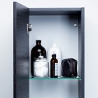 KAME City augstais skapis, 160 x 35 cm, Brown oak/Black profiles 4