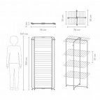 HangOn Tower veļas žāvēšanas statīvs 30 metri - matēti melns 2