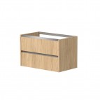KAME City Izlietnes skapis, 80 cm, Light oak/Aluminum profiles