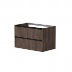 KAME City Izlietnes skapis, 80 cm, Brown oak/Black profiles
