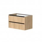 KAME City Izlietnes skapis, 80 cm, Light oak/Black profiles
