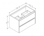KAME City Izlietnes skapis, 80 cm, Matt white/Black profiles 5