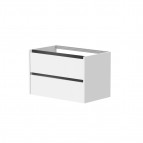 KAME City Izlietnes skapis, 80 cm, Matt white/Black profiles