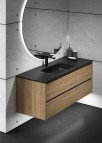 KAME City Izlietnes skapis, 120 cm, Black oak/Blakc profiles 3