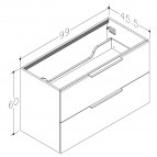 KAME Liris izlietnes skapis 100 cm, Light oak 3
