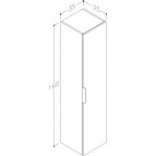 KAME Liris Augstais skapis, 160 x 35 cm, Brown oak 2