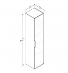 KAME Big augstais skapis, 160 x 35 cm, Matt white 4