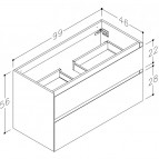 KAME Loft izlietnes skapis 100 cm, Teracotta 3