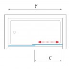 LLV2 bīdāma vannas sieniņa 150x150 cm, Caurspīdīgs/Hroms 3