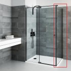 BI FXP dušas siena 90 cm, Caurspīdīgs/Melns