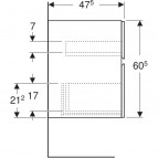 Geberit Aniara izlietnes skapītis 740x475 mm, h=605 mm, Oak 5