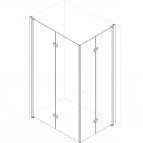 Duschy Twice salokamās dušas durvis 800x2000 mm, labā puse, Melns 2