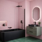 Duko vannas sieniņa ROSA BLACK 80x150 cm 3