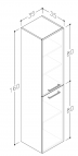 RB Vannas istabas augstais skapis JOY 35 cm, 2 durvis, Light oak 3