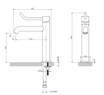Omnires Y izlietnes maisītājs ar pagarinātu rokturi, Brushed nickel 2
