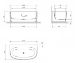 Omnires Valencia M+ vanna pie sienas 158x86 cm, Matt white 4