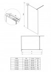 Deante Prizma Dušas siena, 80 cm, Brushed Bronze 2