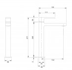 Omnires Baretti izlietnes maisītājs 280 mm, Matt black 2
