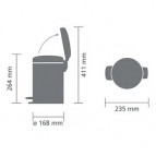 Brabantia NewIcon atkritumu tvertne 3 l, Soft Grey 9