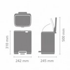Brabantia Bo Pedal atkritumu tvertne 7 l, Lilac Pink 2