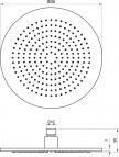 980.20GB Круглая душевая лейка Хром 250 мм, Graphite Brushed 3