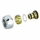 Adapters daudzslāņu caurulei 16x2mm, 24-19, hroms