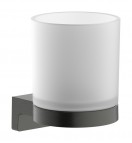 AddStoris S glāze ar turētāju, Brushed Black Chrome