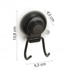 Gedy Hot dubūltais dvieļu āķis ar piesūcekni, Melns matēts 2