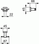 Крючок двойной Ideal Standard IOM SQUARE, хром 2