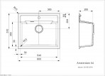 Kухонная раковина Amsterdam 54 Tapwing, 600 x 510 мм, чернить  2