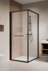 Alienta Black SD I dušas kabīne 80x80 cm, Melns/Caurspīdīgs