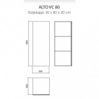 ALTO VC 80, 30x80x30 cm vertikālais skapis 2