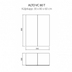 ALTO VC 80T, 30x80x60 cm vertikālais skapis 2