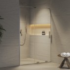 Roll RODP2 dušas durvis 100, Hroms/Caurspīdīgs stikls