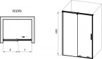 Roll RODP2 dušas durvis 100, Hroms/Caurspīdīgs stikls 5