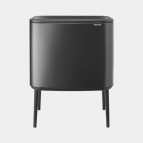 Brabantia BO TOUCH atkritumu tvertne , 11 + 23 L, Confident Grey