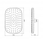 Augšējās dušas galva Vento balta ovāla 288*194mm 3