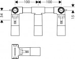 Axor montāžas kompl. 3-daļīgajam izlietnes maisītājam no sienas 2