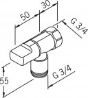 Oras ventilis veļasmašīnai G3/4 2