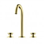 AXOR ONE 3 caurumu izlietnes maisītājs 170, push-open, Brushed Gold O. 6