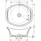 Axor Urquiola izlietne 51x42.5 cm 2