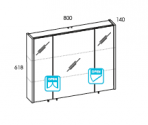 Зеркальный шкаф Barcelona 80 cm 2