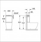 Bau Ceramic Rimless унитаз и SC/QR SLIM крышка, SP 6