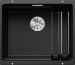 Blanco ETAGON 500-U virtuves izlietne, SILGRANIT black, manual