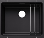 Blanco ETAGON 500-U virtuves izlietne, SILGRANIT black, manual