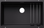 Blanco ETAGON 700-U virtuves izlietne, SILGRANIT black, manual