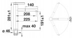 Blanco Linee-S virtuves maisītājs, 1jet, izvelkams snīpis, SILGRANIT 2
