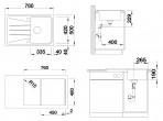 Кухонная мойка Blanco Sona 45 S SILGRANIT 78x50см, manual 15